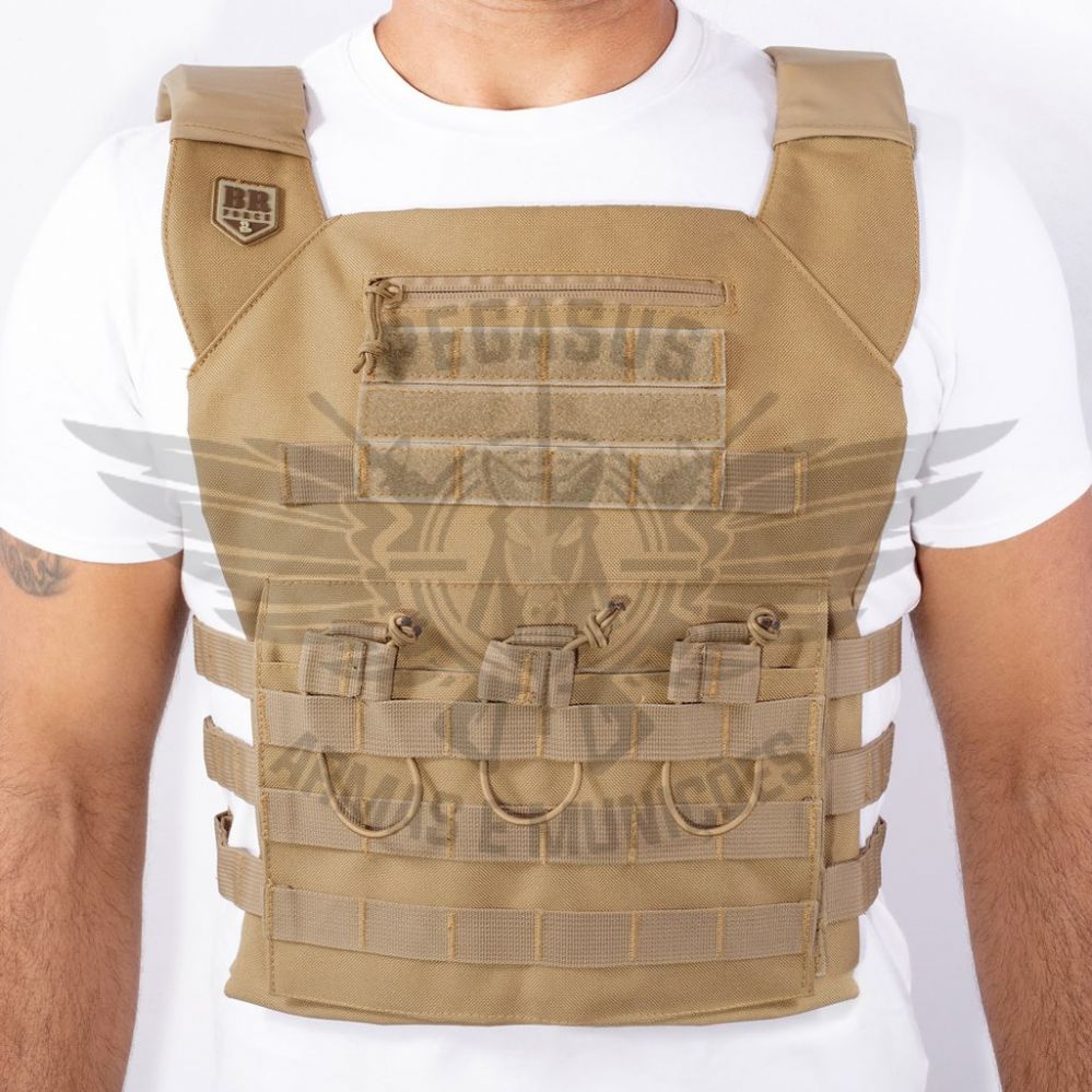 Colete Plate Carrier Tático Br Force Couraça - Coyote